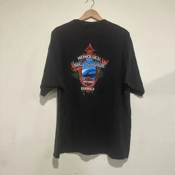 Harley Davidson Hawaii Honolulu Vintage Black Size Xl Short Sleeve Tee - Picture 3 of 3